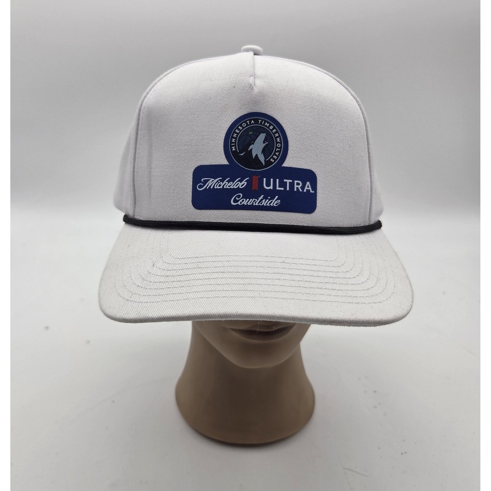 Michelob Ultra MN Timberwolves Basketball NBA White Adjustable Snapback Hat Cap